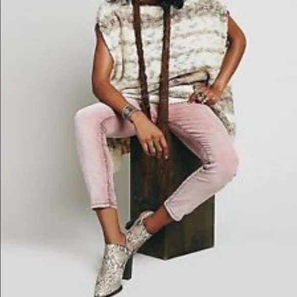 Dusty rose Free people corduroy skinny jeans - Picture 2 of 6